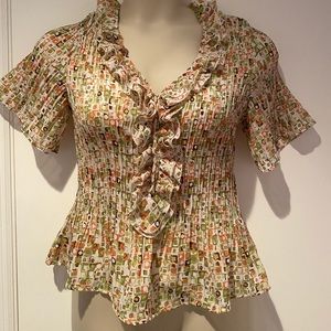 Sunny Leigh Geometric Blouse Size Large
